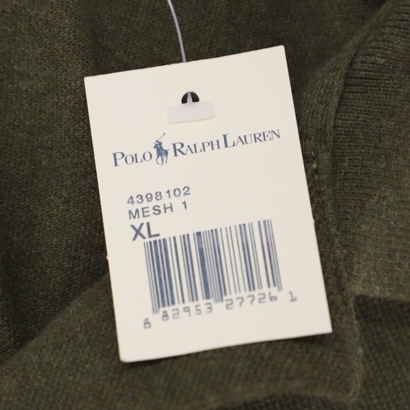 NWT POLO RALPH LAUREN Men's Mesh Long-Sleeve Polo Shirt Green Heather Size XL - Picture 9 of 9